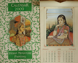インド細密美人画カレンダー
