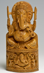 ガネーシャ神白檀彫刻