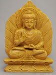 木彫りのインド仏像彫刻