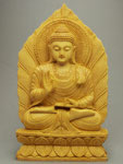 木彫りのインド仏像彫刻