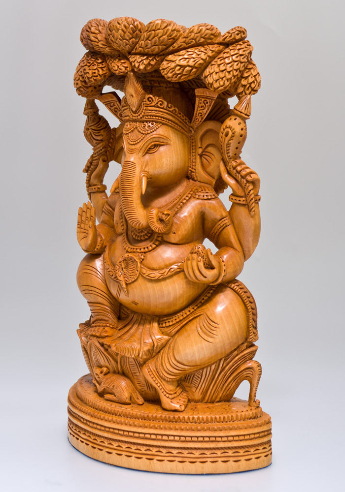 木彫りガネーシャ神像 | ガネーシャ神と開運グッズ