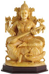手彫りのサラスヴァティー女神像