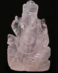 ローズクオーツ（紅水晶）ガネーシャ神像