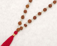ルドラークシャ（菩提樹の実）とクリスタル（天然水晶）混合の数珠