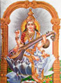 サラスヴァティー女神（弁財天）ホログラムカード（ポストカードサイズ）