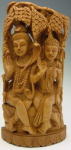 白檀のシヴァ神とパールヴァティー女神の像