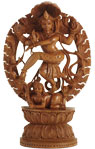 白檀のシヴァ神とパールヴァティー女神の像
